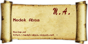 Medek Absa névjegykártya